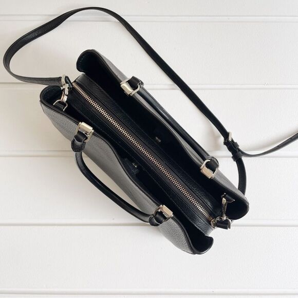 Kate Spade Leila Medium Triple Compartment Satchel Crossbody Bag Black - Picture 8 of 12